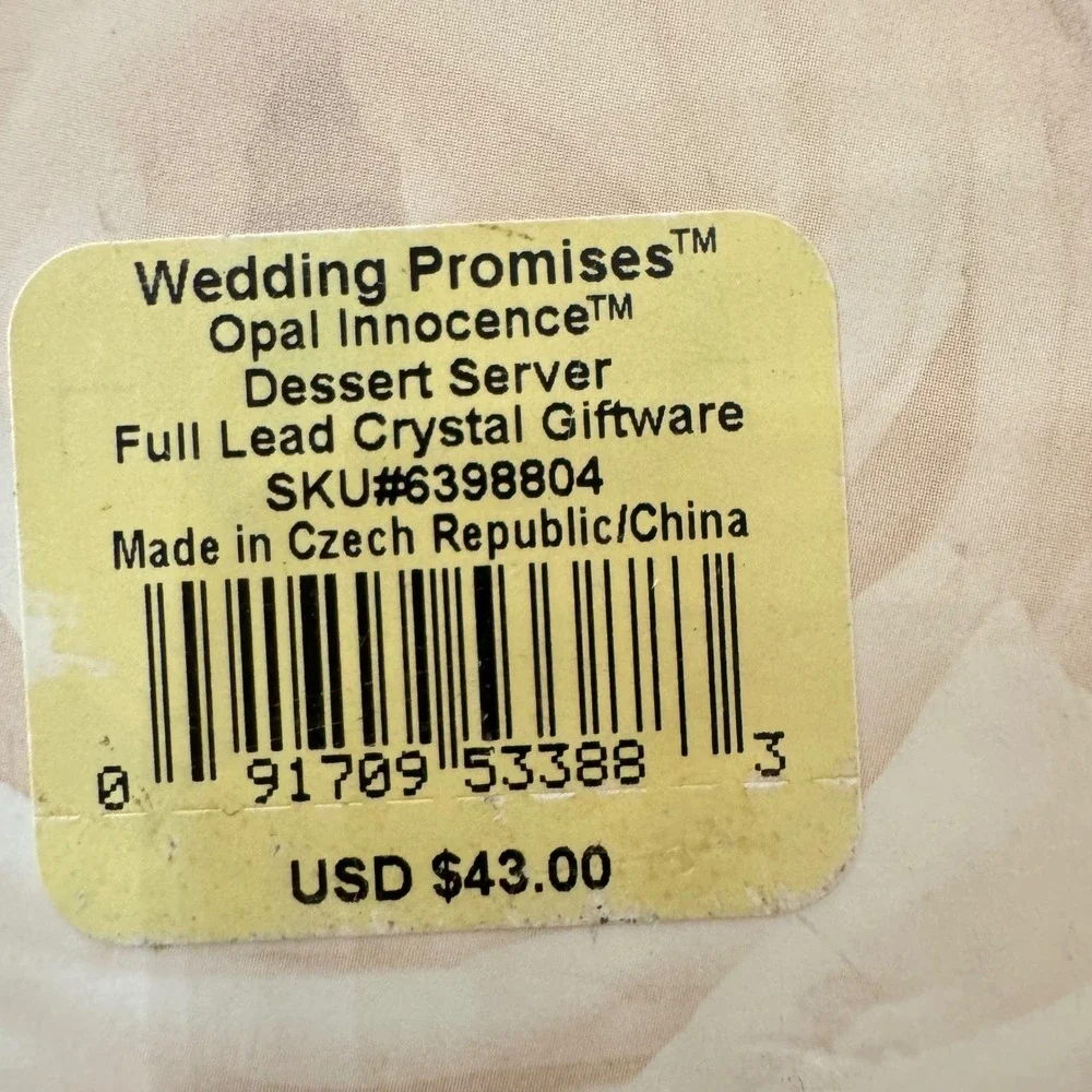 VTG Lenox Wedding Promises Opal Innocence Crystal Giftware Cake‎ dessert Server